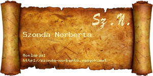 Szonda Norberta névjegykártya